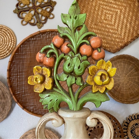 Vintage Homco 3D Floral Wall Sconces - Picture 2 of 5